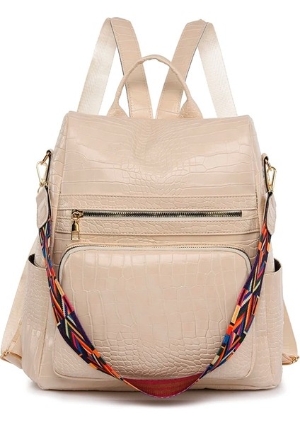 Kahverengi Moda Timsah Kadın Sırt Çantaları Tasarım Omuz Çantası Veya Sırt Çantası Kadın Yumuşak Okul Çantası Kadın Anti-Hırsızlık Sırt Çantası 2022 Dönüştürmek (Yurt Dışından) modelleri