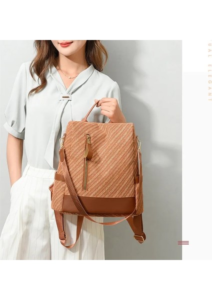 Haki Fengdong Moda Anti-Hırsızlık Sırt Çantası Kadınlar Için Seyahat Omuz Çantası Kadın Rahat Sırt Çantası Ipad Vintage Sırt Çantası Kızlar Için (Yurt Dışından) fırsatları