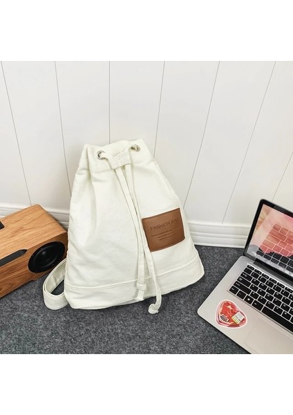 Beyaz Yüksek Kaliteli Kanvas Düz Renk Bayan Sırt Çantası Yeni Büyük Kapasiteli Bayanlar Anti-Hırsızlık Sırt Çantası 2023 Moda Kadın Öğrenci Çantaları (Yurt Dışından)