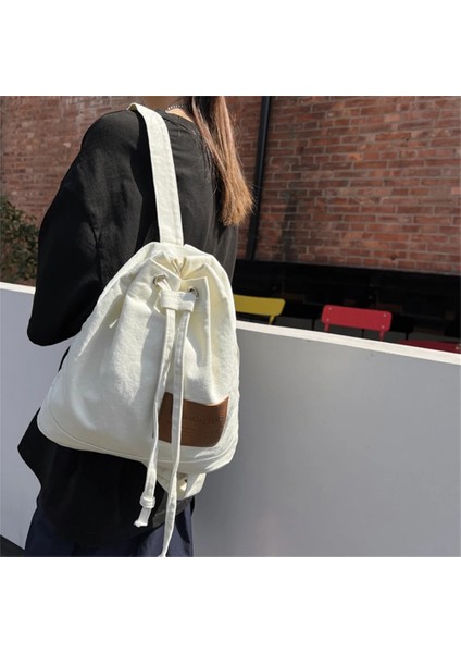 Beyaz Yüksek Kaliteli Kanvas Düz Renk Bayan Sırt Çantası Yeni Büyük Kapasiteli Bayanlar Anti-Hırsızlık Sırt Çantası 2023 Moda Kadın Öğrenci Çantaları (Yurt Dışından) fırsatları
