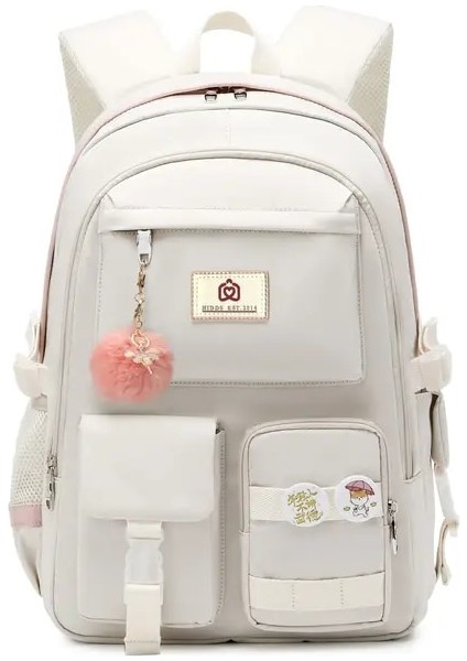 Bej 15.6 Inç Dizüstü Sırt Çantaları Okul Çantası Kolej Sırt Çantası Anti Hırsızlık Seyahat Sırt Çantası Gençler Kızlar Için Büyük Okul Çantaları Kadın Öğrenciler (Yurt Dışından)