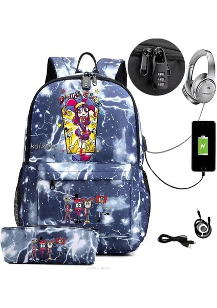 Resim Rengi 16 Inç Moda Sırt Çantaları Amazing Digital Circus 2 Adet Anti-Hırsızlık Öğrencileri Okul Çantaları Erkek Kız Sırt Çantası Kadın Erkek Mochila Escolar (Yurt Dışından) modelleri