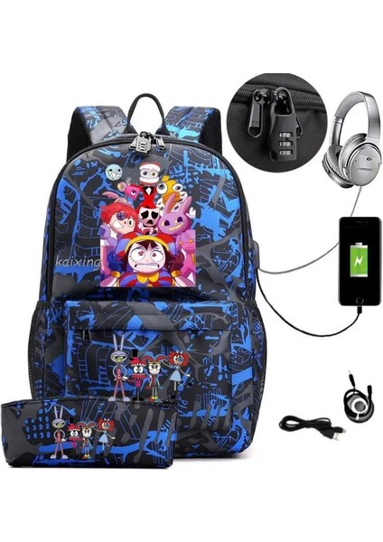 Resim Rengi 16 Inç Moda Sırt Çantaları Amazing Digital Circus 2 Adet Anti-Hırsızlık Öğrencileri Okul Çantaları Erkek Kız Sırt Çantası Kadın Erkek Mochila Escolar (Yurt Dışından) fırsatları