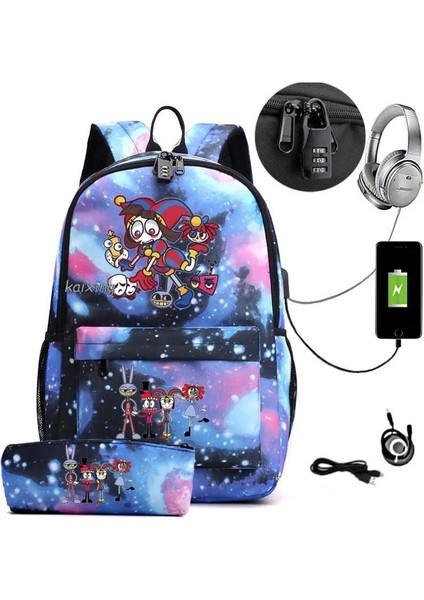Resim Rengi 16 Inç Moda Sırt Çantaları Amazing Digital Circus 2 Adet Anti-Hırsızlık Öğrencileri Okul Çantaları Erkek Kız Sırt Çantası Kadın Erkek Mochila Escolar (Yurt Dışından) indirimleri