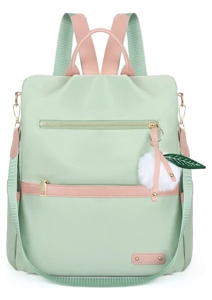 Yeşil Kadın Sırt Çantası Büyük Kapasiteli Genç Kızlar Için Okul Çantaları Anti-Hırsızlık Seyahat Sırt Çantası Omuz Çantası Kadın Naylon Katı Mochila (Yurt Dışından)