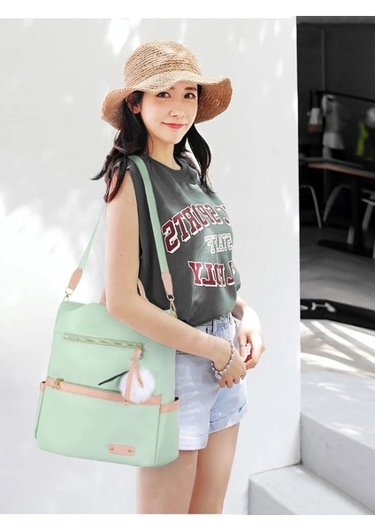 Yeşil Kadın Sırt Çantası Büyük Kapasiteli Genç Kızlar Için Okul Çantaları Anti-Hırsızlık Seyahat Sırt Çantası Omuz Çantası Kadın Naylon Katı Mochila (Yurt Dışından) fırsatları