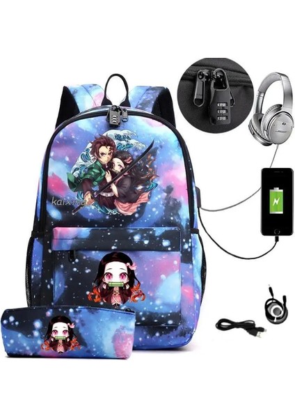 Resim Rengi 16 Inç Sıcak Kamado Nezuko Demon Slayer Sırt Çantası Rahat Erkek Bilgisayar Okul Laptop Çantası Arka Işık Anti Hırsızlık Seyahat Mochila Infantil (Yurt Dışından) indirimleri