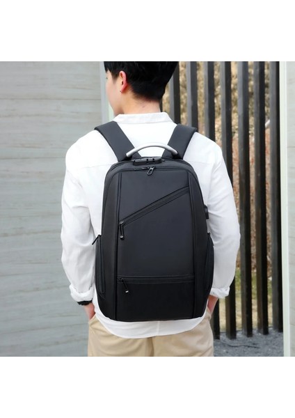 Mavi 30X43X18 cm Toposhine Anti Hırsızlık Şifre Kilidi Erkekler Iş Sırt Çantası Şarj USB Tasarım 15.6 Inç Dizüstü Sırt Çantası Schoolbag Kolej Sırt Çantası (Yurt Dışından) modelleri