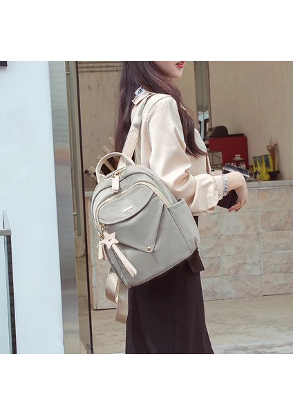 Siyah 11 Inç Sırt Çantası Kız Kadınlar Için Şık Seyahat Çantaları Su Geçirmez Moda Sırt Çantası 2024 Yeni Tasarım Basit Anti-Hırsızlık Schoolbag Estetik (Yurt Dışından) modelleri