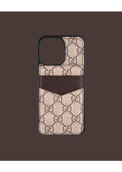 Kahve Kartlıklı Telefon Kılıfı - DK177 - Iphone 15