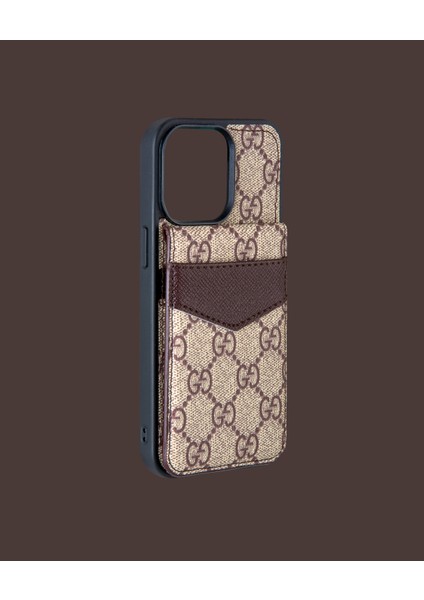 Kahve Kartlıklı Telefon Kılıfı - DK177 - Iphone 15 modelleri