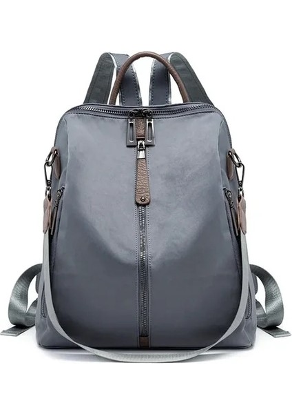 Gri Chikage Çok Fonksiyonlu Anti-Hırsızlık Kadın Sırt Çantası Kore Versiyonu Baskılı Sırt Çantası Basit Eğlence Büyük Kapasiteli Seyahat Çantası (Yurt Dışından)