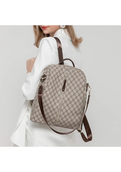 Gri Chikage Çok Fonksiyonlu Anti-Hırsızlık Kadın Sırt Çantası Kore Versiyonu Baskılı Sırt Çantası Basit Eğlence Büyük Kapasiteli Seyahat Çantası (Yurt Dışından) fırsatları