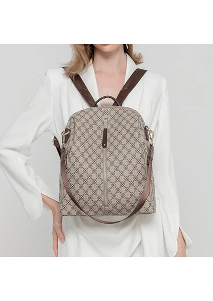 Gri Chikage Çok Fonksiyonlu Anti-Hırsızlık Kadın Sırt Çantası Kore Versiyonu Baskılı Sırt Çantası Basit Eğlence Büyük Kapasiteli Seyahat Çantası (Yurt Dışından) indirimleri