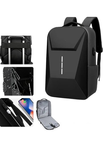 Blue2 Hardshell Büyük Kapasiteli Erkek Sırt Çantası Rahat Hafif Şifre Kilidi Su Geçirmez Seyahat Çantası 15.6 Inç Anti-Hırsızlık Laptop Çantası (Yurt Dışından) fırsatları