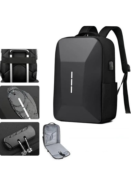 Blue2 Hardshell Büyük Kapasiteli Erkek Sırt Çantası Rahat Hafif Şifre Kilidi Su Geçirmez Seyahat Çantası 15.6 Inç Anti-Hırsızlık Laptop Çantası (Yurt Dışından) indirimleri