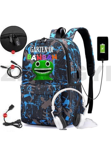 882-BUGD-H1 Banban Of Komik Oyun Garten 2 USB Şarj Anti Hırsızlık Sırt Çantaları Erkekler Açık Spor Seyahat Okul Çantaları Büyük Kapasiteli Iş Çantası (Yurt Dışından) fırsatları