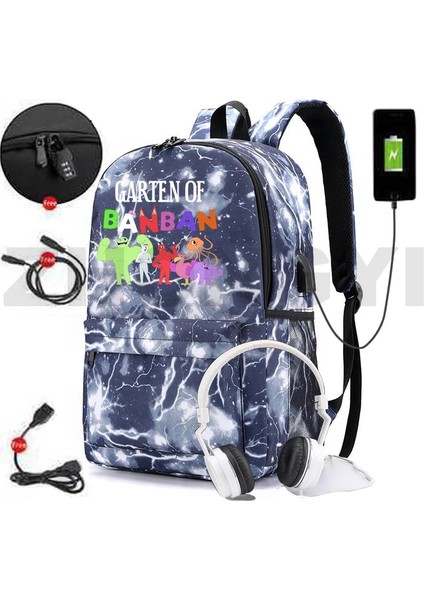 882-BUGD-H1 Banban Of Komik Oyun Garten 2 USB Şarj Anti Hırsızlık Sırt Çantaları Erkekler Açık Spor Seyahat Okul Çantaları Büyük Kapasiteli Iş Çantası (Yurt Dışından) indirimleri