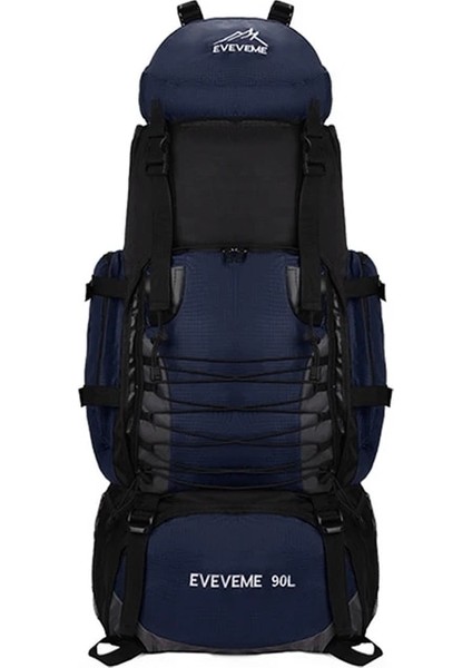 Koyu Mavi 90L Ordu Yürüyüş Çantası Anti Hırsızlık Toka Avcılık Sırt Çantası Yağmur Kapağı Üst Kanca Ayarlanabilir Omuz Askısı Kamp Essentials Çantası (Yurt Dışından)