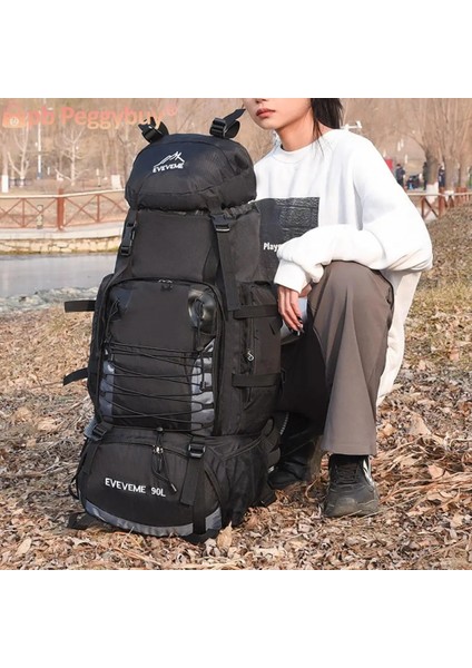 Koyu Mavi 90L Ordu Yürüyüş Çantası Anti Hırsızlık Toka Avcılık Sırt Çantası Yağmur Kapağı Üst Kanca Ayarlanabilir Omuz Askısı Kamp Essentials Çantası (Yurt Dışından)