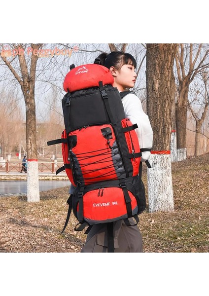 Koyu Mavi 90L Ordu Yürüyüş Çantası Anti Hırsızlık Toka Avcılık Sırt Çantası Yağmur Kapağı Üst Kanca Ayarlanabilir Omuz Askısı Kamp Essentials Çantası (Yurt Dışından)