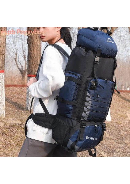 Koyu Mavi 90L Ordu Yürüyüş Çantası Anti Hırsızlık Toka Avcılık Sırt Çantası Yağmur Kapağı Üst Kanca Ayarlanabilir Omuz Askısı Kamp Essentials Çantası (Yurt Dışından)