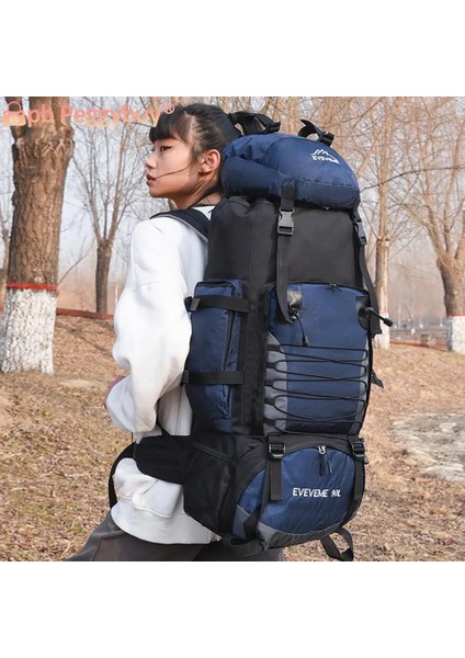 Koyu Mavi 90L Ordu Yürüyüş Çantası Anti Hırsızlık Toka Avcılık Sırt Çantası Yağmur Kapağı Üst Kanca Ayarlanabilir Omuz Askısı Kamp Essentials Çantası (Yurt Dışından)