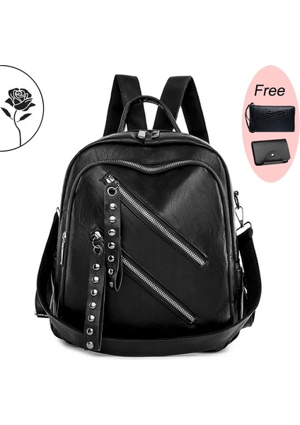 Siyah Lüks Marka Kadın Sırt Çantası Anti-Hırsızlık Seyahat Sırt Çantası Bayan Çok Fonksiyonlu Büyük Kapasiteli Seyahat Çantaları Öğrenci Için Schoolbag (Yurt Dışından) fiyatları