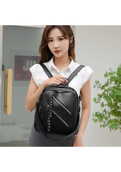 Siyah Lüks Marka Kadın Sırt Çantası Anti-Hırsızlık Seyahat Sırt Çantası Bayan Çok Fonksiyonlu Büyük Kapasiteli Seyahat Çantaları Öğrenci Için Schoolbag (Yurt Dışından) modelleri