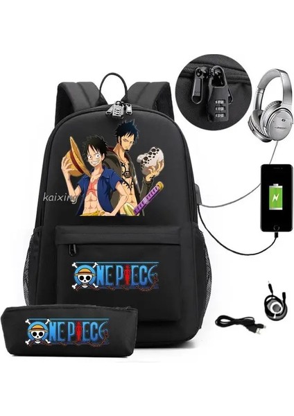 Resim Rengi 16 Inç Sıcak Tek Parça Luffy Sırt Çantası Rahat Erkek Bilgisayar Okul Çantası 15.6 Inç Laptop Çantası Arka Işık Anti Hırsızlık Seyahat Mochila Infantil (Yurt Dışından)