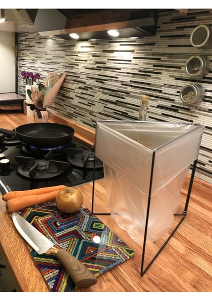 Özel Tasarım Her Poşetle Uyumlu Tezgah Üstü, Kamp, Piknik Çöp Poşeti Teli (Siyah) fiyatları