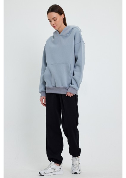 Duman Hoodie, Oversize Hoodie, Kadın Hoodie, Kanguru Cepli Kapüşonlu