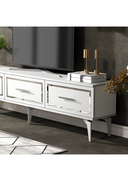 Vanessa Tv Ünitesi Takımı Beyaz - Gümüş modelleri