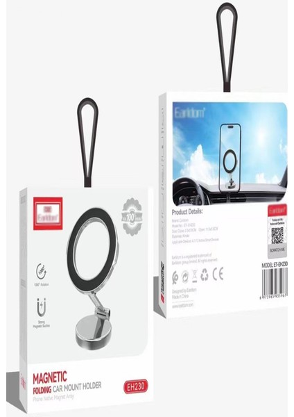 EH230 360° Ayarlanabilen Yapışkanlı Manyetik Magsafe Araç Tutucu