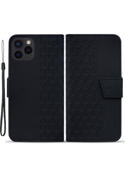 iPhone 14 Pro Max Deri Basılı Rhombus Telefon Kılıfı (Yurt Dışından)