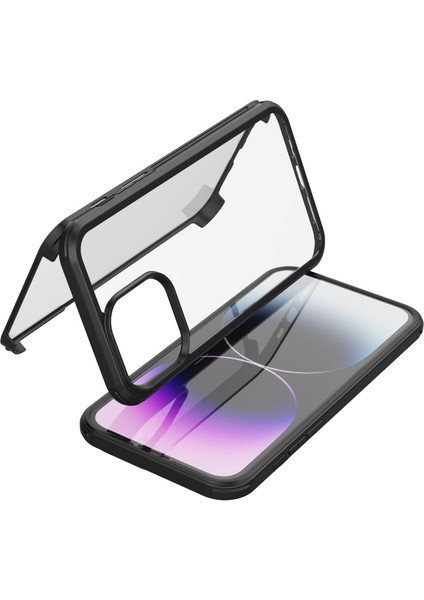 iPhone 15 Plus Çift Taraflı Kasa Temperli Cam + Silikon Çerçeve Telefon Kılıfı (Yurt Dışından)