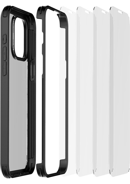 iPhone 15 Plus Çift Taraflı Kasa Temperli Cam + Silikon Çerçeve Telefon Kılıfı (Yurt Dışından)