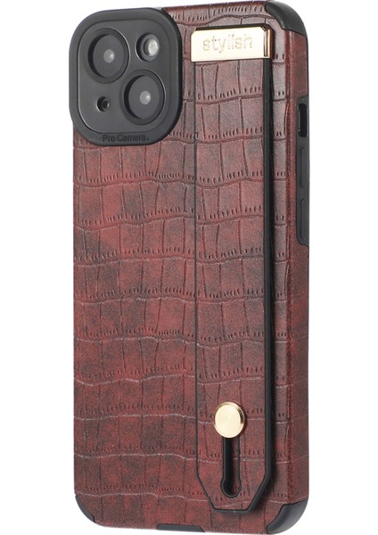 iPhone 13 Slim-Fit Timsah Doku Pu Deri+Tpu Telefon Kılıfı (Yurt Dışından)