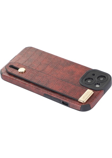 iPhone 13 Slim-Fit Timsah Doku Pu Deri+Tpu Telefon Kılıfı (Yurt Dışından)
