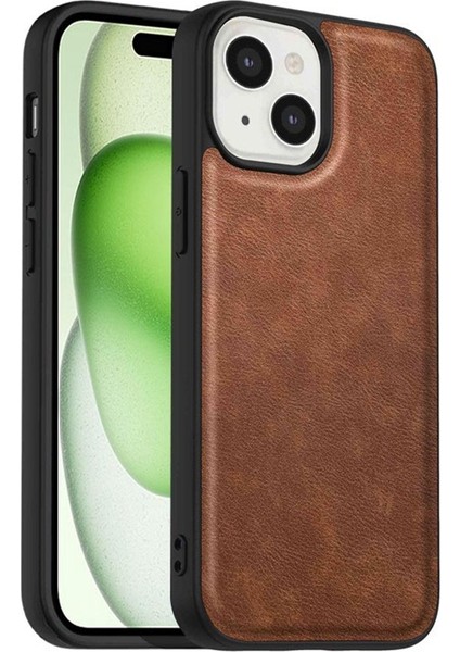 iPhone 15 Plus Pu Deri+Tpu+Pc Retro Telefon Kılıfı (Yurt Dışından)