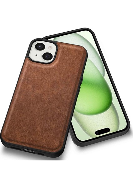 iPhone 15 Plus Pu Deri+Tpu+Pc Retro Telefon Kılıfı (Yurt Dışından)