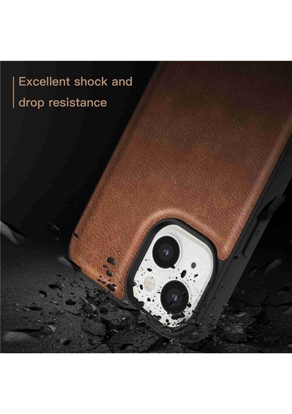 iPhone 15 Plus Pu Deri+Tpu+Pc Retro Telefon Kılıfı (Yurt Dışından)