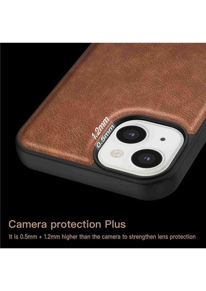 iPhone 15 Plus Pu Deri+Tpu+Pc Retro Telefon Kılıfı (Yurt Dışından)