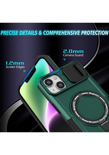 iPhone 14 Manyetik Kayar Lens Telefon Kılıfı (Yurt Dışından)