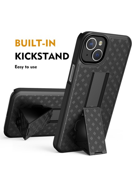 iPhone 15 Plus Pc+Tpu Kayar Ekran Döndürülebilir Klipli Telefon Kılıfı (Yurt Dışından) modelleri