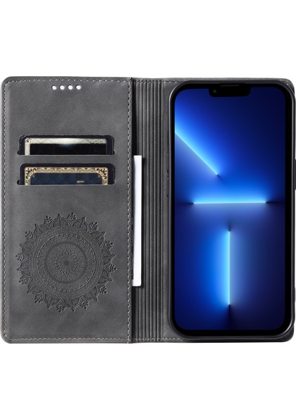 iPhone 13 Pro Max Otomatik Kapatma Deri Telefon Kılıfı (Yurt Dışından)