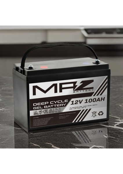 Maz Akü 12 Volt 100 Amper Deep Cycle Jel Akü 12V 100AH Yeni Ürün