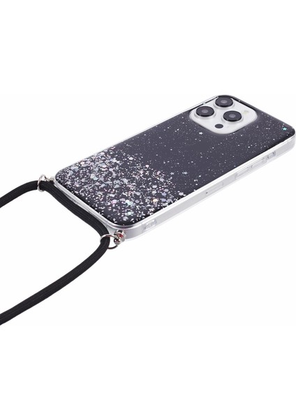 iPhone 14 Pro Max Cep Epoxy Tpu Lanyard Parıltı Telefon Kılıfı (Yurt Dışından)