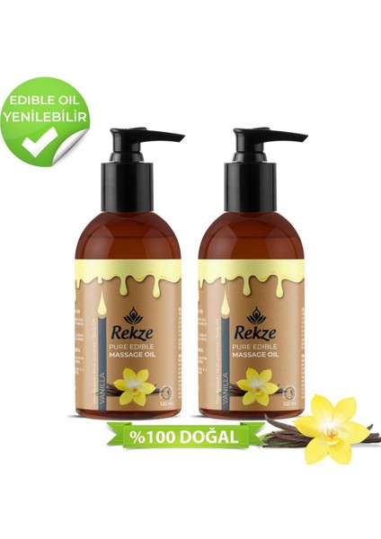 Vanilya Aromalı Masaj Yağı - 2'li Paket - Doğal Rahatlatıcı Formül - 120 ml