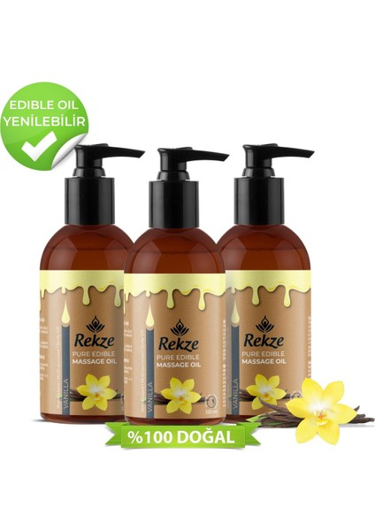 Vanilya Aromalı Masaj Yağı - 3 Paket - Doğal Rahatlatıcı Formül - 120 ml